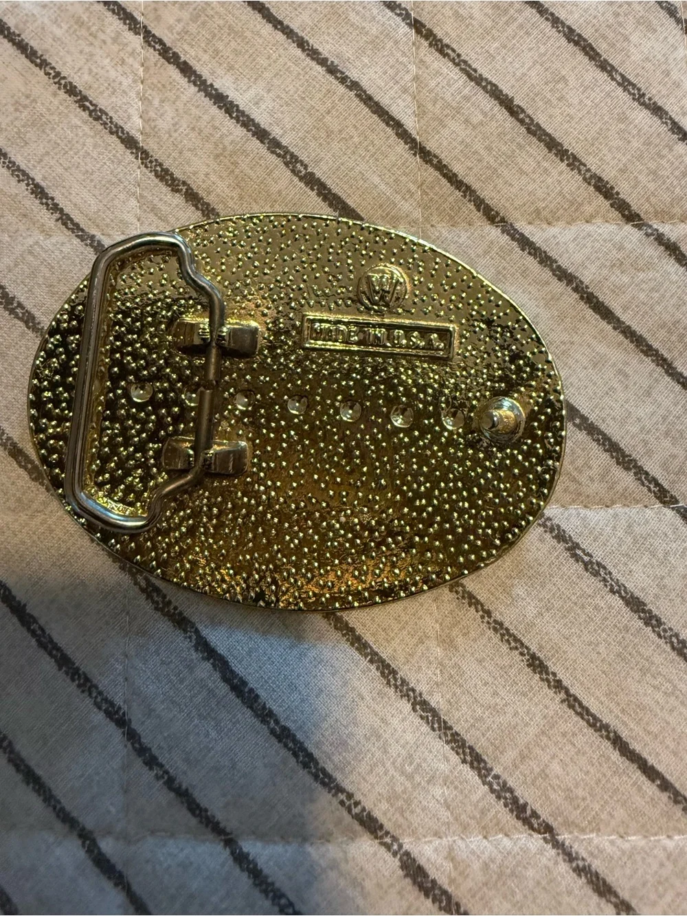 Oval Rhinestone Belt Buckle in Pink & Green Crystals